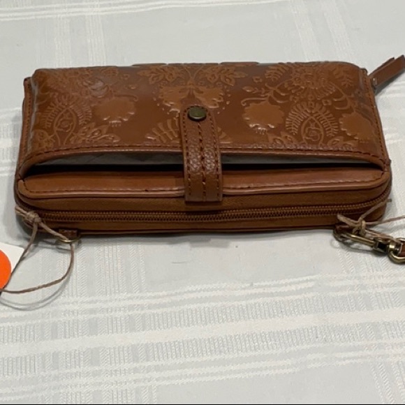 The Sak Brown Embossed Wristlet/Crossbody Bag - Picture 3 of 6